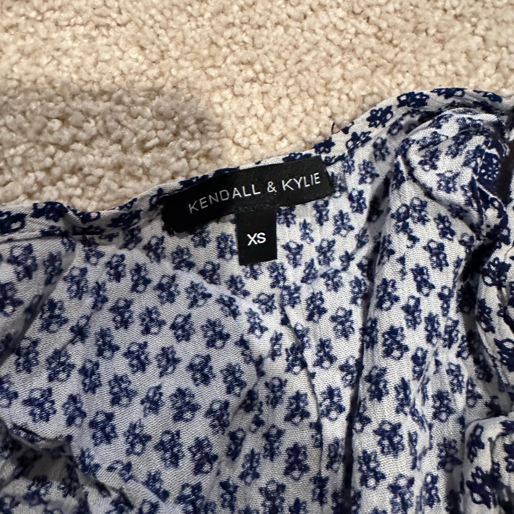 Blue and white romper
